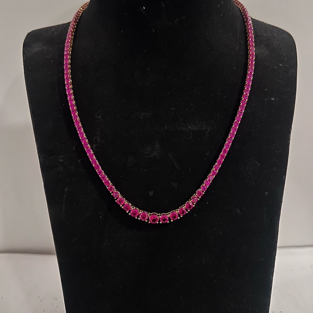 NEW Jean Dousset Ruby Tennis Necklace